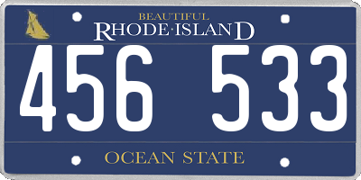 RI license plate 456533