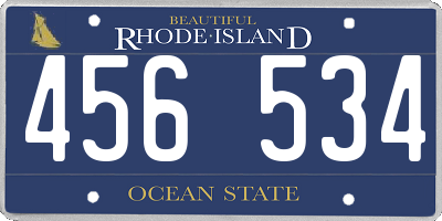 RI license plate 456534