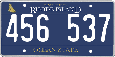 RI license plate 456537