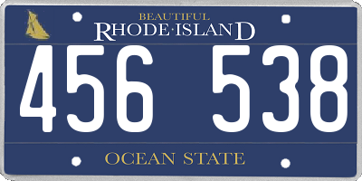 RI license plate 456538