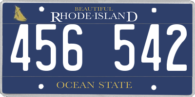 RI license plate 456542