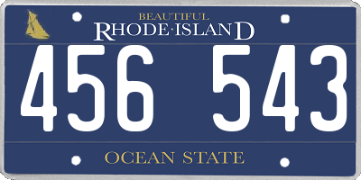 RI license plate 456543