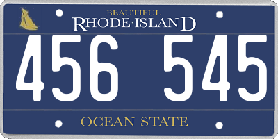 RI license plate 456545