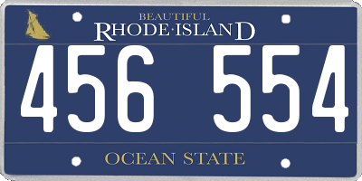 RI license plate 456554