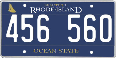 RI license plate 456560