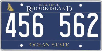 RI license plate 456562