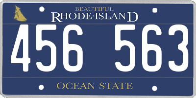 RI license plate 456563