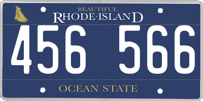 RI license plate 456566