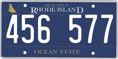 RI license plate 456577