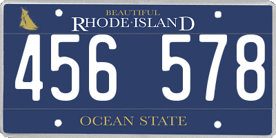 RI license plate 456578