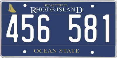 RI license plate 456581