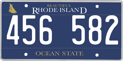RI license plate 456582
