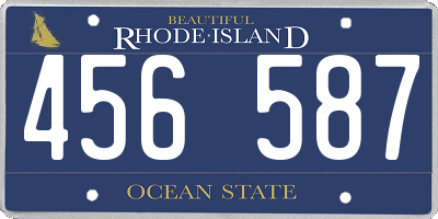 RI license plate 456587