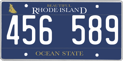 RI license plate 456589