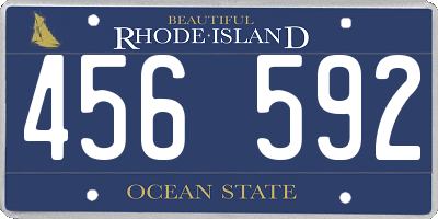 RI license plate 456592
