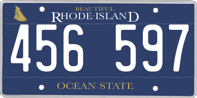 RI license plate 456597