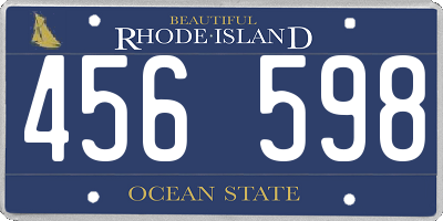 RI license plate 456598