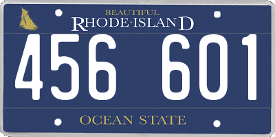 RI license plate 456601