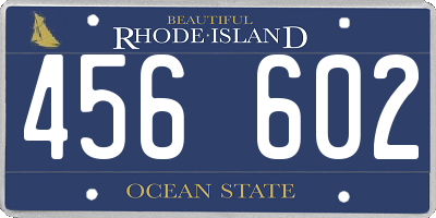 RI license plate 456602
