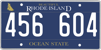 RI license plate 456604
