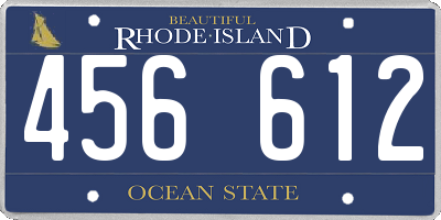 RI license plate 456612
