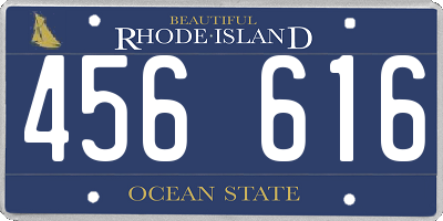 RI license plate 456616
