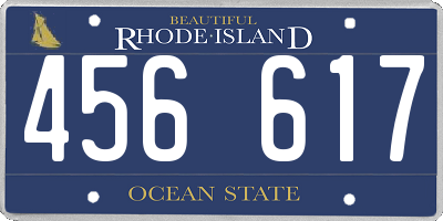 RI license plate 456617