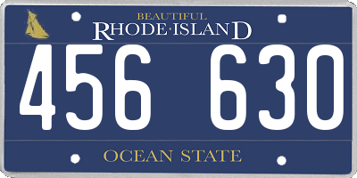 RI license plate 456630