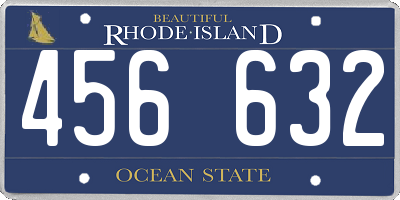 RI license plate 456632