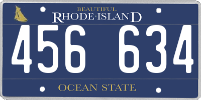 RI license plate 456634