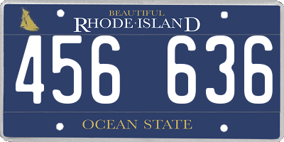 RI license plate 456636