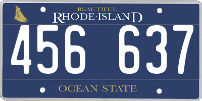 RI license plate 456637