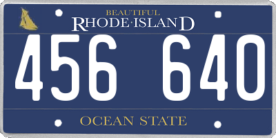 RI license plate 456640