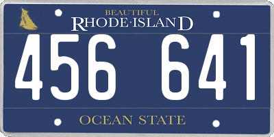 RI license plate 456641