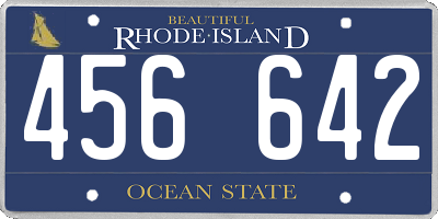 RI license plate 456642