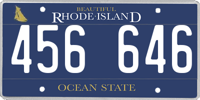 RI license plate 456646