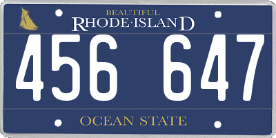 RI license plate 456647