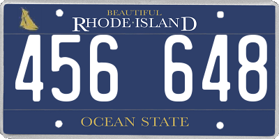 RI license plate 456648