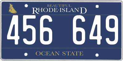 RI license plate 456649