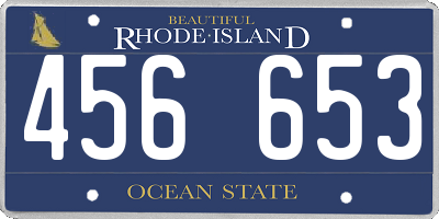 RI license plate 456653