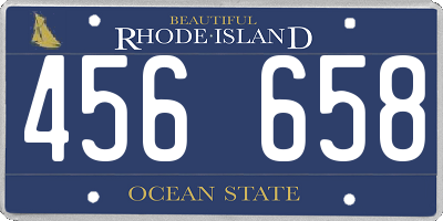 RI license plate 456658