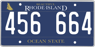 RI license plate 456664