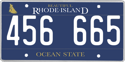 RI license plate 456665
