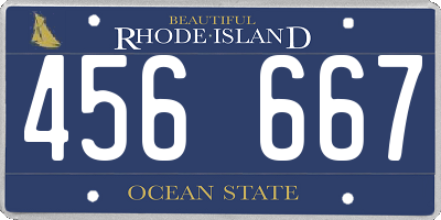 RI license plate 456667