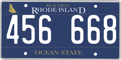 RI license plate 456668