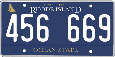 RI license plate 456669