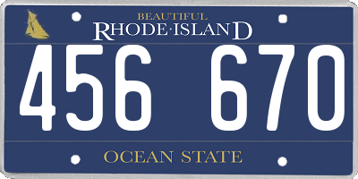 RI license plate 456670