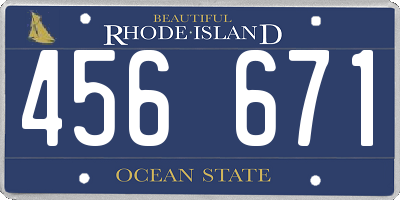 RI license plate 456671
