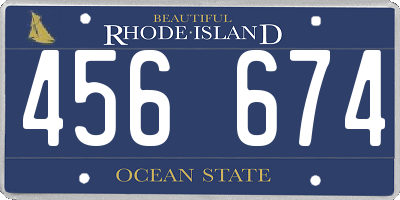 RI license plate 456674