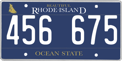 RI license plate 456675